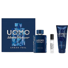 Salvatore Ferragamo Uomo Urban Feel Set 3.4 oz Eau de Toilette Shower Gel & Mini