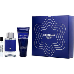 Mont Blanc Explorer Ultra Blue Eau De Parfum Spray 3.3 oz + Shower Gel + Mini