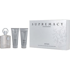 Afnan Supremacy Silver 3.4 oz Eau de Parfum + Aftershave + Shower Gel Gift Set